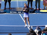    National Bank Open 2022 Toronto - Singles Final - Simona Halep holding her Championship Trophy