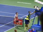 Carlos ALCARAZ (ESP) [1] shaking hand with the umpire 11 August 2023 National Bank Open 