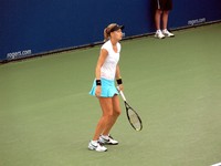 Lucie Safarova of Czech Republic playing Kaia Kanepi.