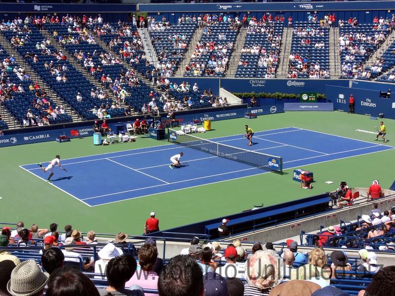 Peya and Soares serving to Dogic with Melo August 10, 2014 Doubles Final Rogers Cup Toronto