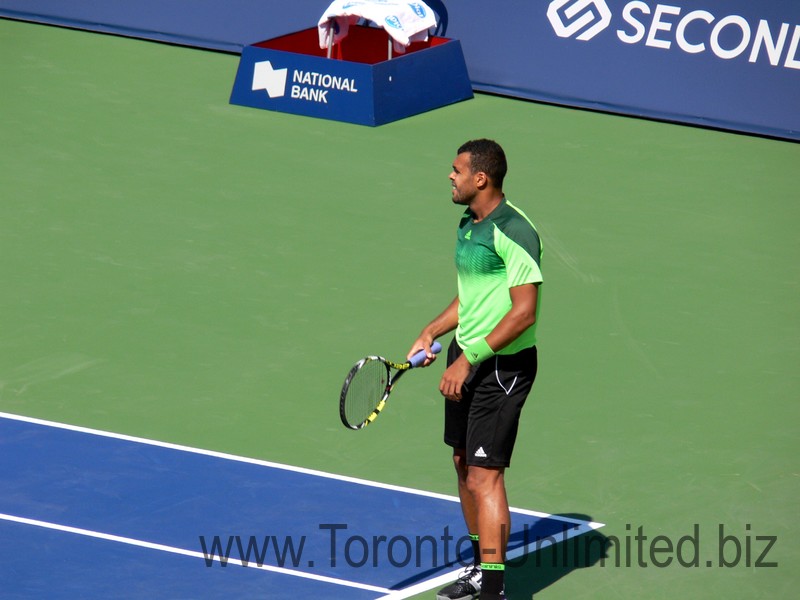 Jo-Wilfried Tsonga on the Stadium Court during Championship final August 10, 2014 Rogers Cup Toronto
