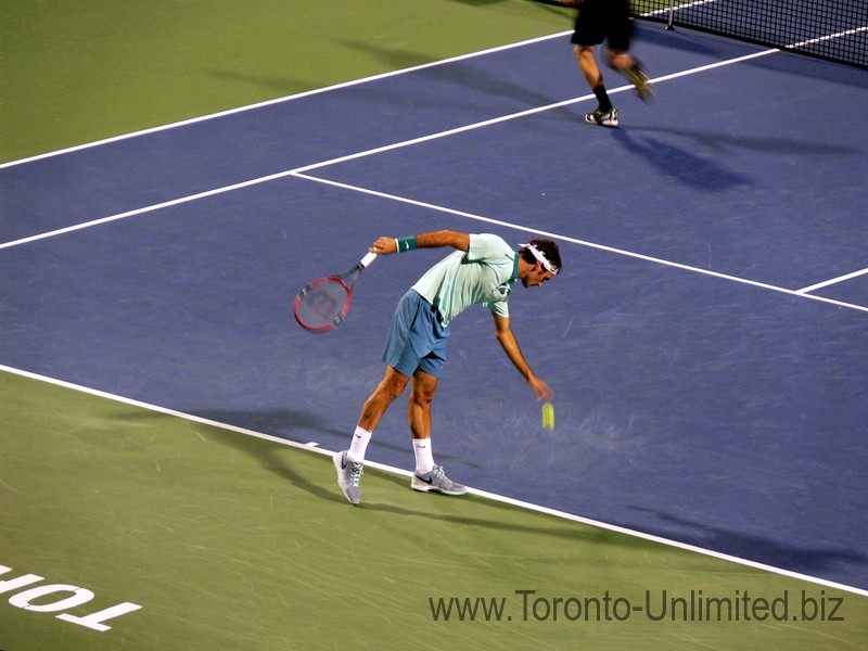 Roger Federer (SUI) to serve to Marin Cilic (CRO) August 7, 2014 Rogers Cup Toronto
