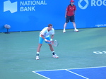Vasel Pospisil Canada on Centre Court with Andreas Seppi Italy August 6, 2012 Rogers Cup.