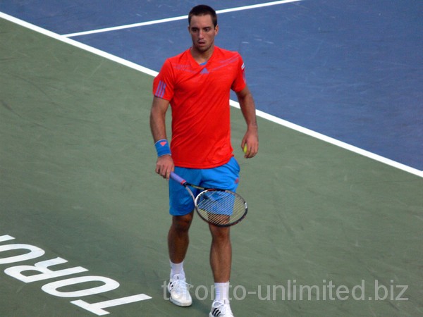 Victor Troicki Serbia is walking on Central Court, August 7, Rogers Cup 2012.