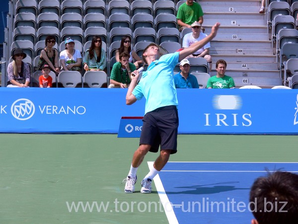 Filip Peliwo of Canada playing on Grandstand Court.