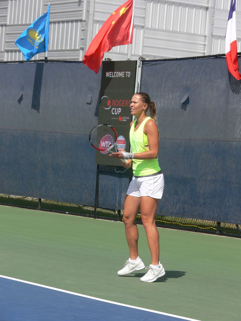 Barbora Strycova in practice on August 11, 2015 Rogers Cup in Toronto
