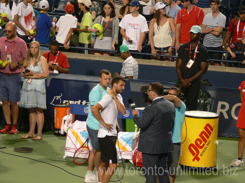 Grigor Dimitrov with postgame interview by Arash Madani 27 July 2016 Rogers Cup in Toronto 