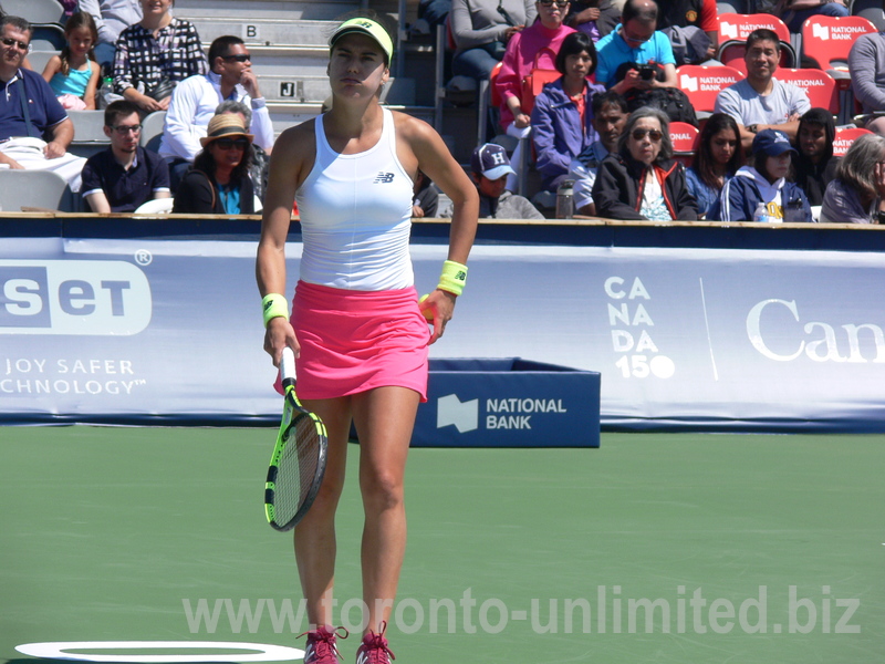 Sorana Cirstea (ROU) playing qualifying match with Aleksandra Wozniak (CAN)  5 August 2017 Rogers Cup qualifying in Toronto!