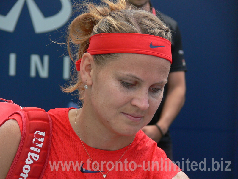 Lucie Safarova on Grandstand after the doubles win 12 August 2017 Rogers Cup Toronto!
