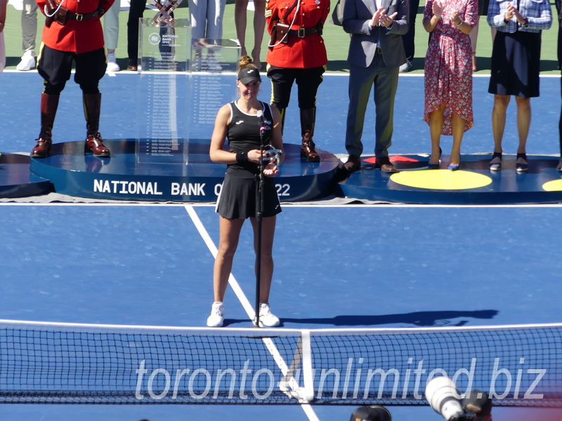 National Bank Open 2022 Toronto - Singles Final with Trophies presentation Beatriz HADDAD MAIA speaking