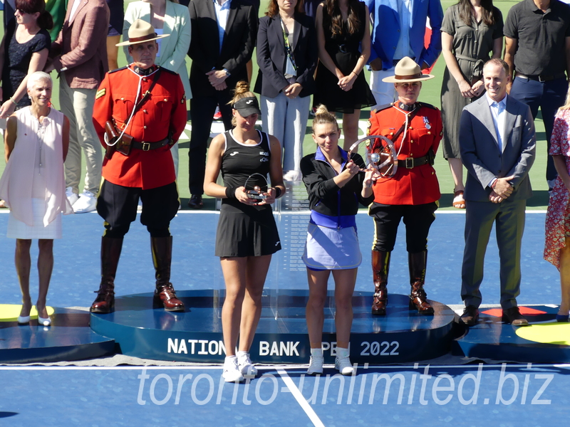  National Bank Open 2022 Toronto - Beatriz HADDAD MAIA BRA and Simona HALEP ROU with their Trophies