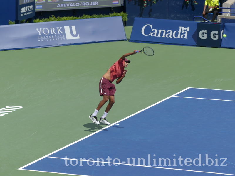 Rajeev RAM (USA) serving in doubles Championship 