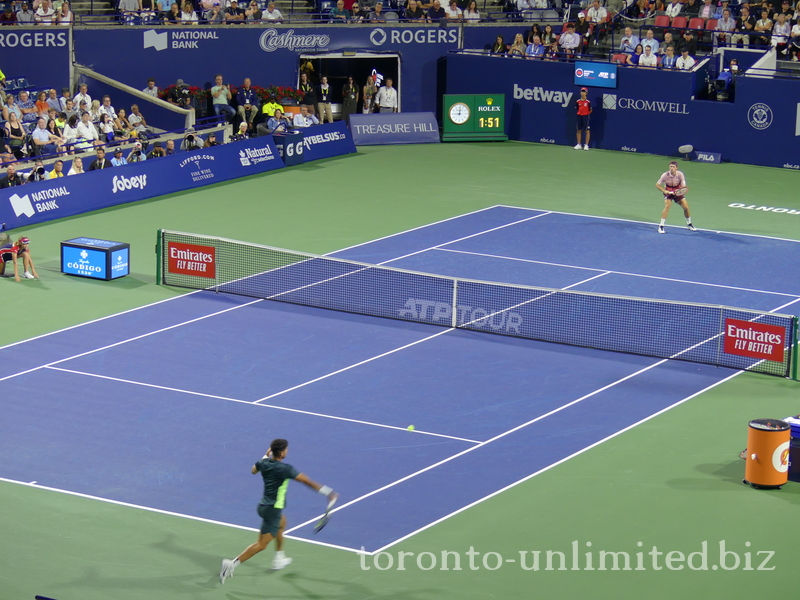 Carlos ALCARAZ (ESP) [1]  and Tommy PAUL (USA) [12] playing on Centre Court