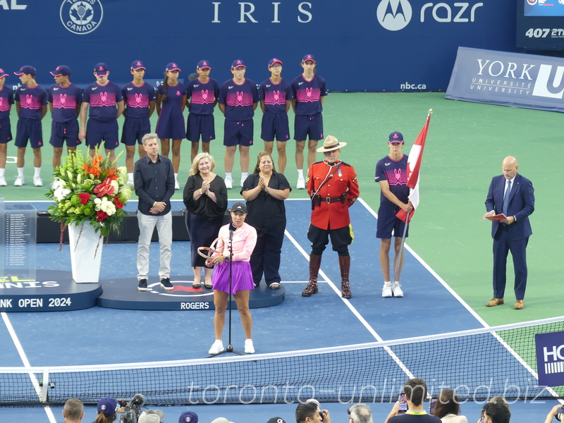 National Bank Open Toronto Singles Final August 12, 2024 - Victorious Jessica Pegula speaking