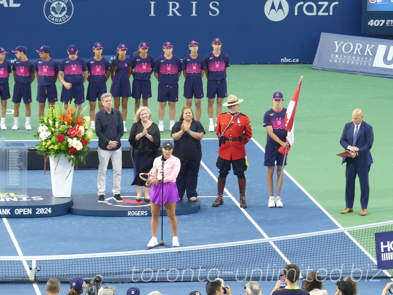 National Bank Open Toronto Singles Final August 12, 2024 - Victorious Jessica Pegula speaking