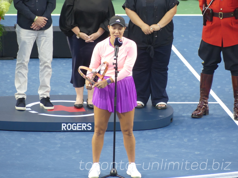 National Bank Open Toronto Singles Final August 12, 2024 - Victorious Jessica Pegula speaking  