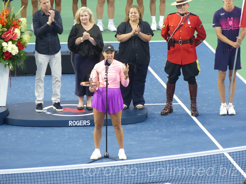 National Bank Open Toronto Singles Final August 12, 2024 - Victorious Jessica Pegula speaking            