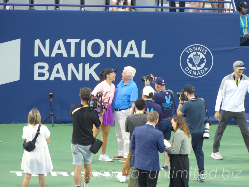 Jessica Pegula with her Canadian grandfather Ralph Kerr at the National Bank Open Toronto Singles Final August 12, 2024