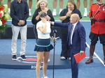 National Bank Open Toronto Singles Final August 12, 2024 - Ken Crosina talking to Amanda Anisimova