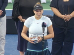 Amanda Anisimova with her Trophy speaking