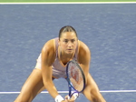 Caroline Dolehide (USA) receiving the serve