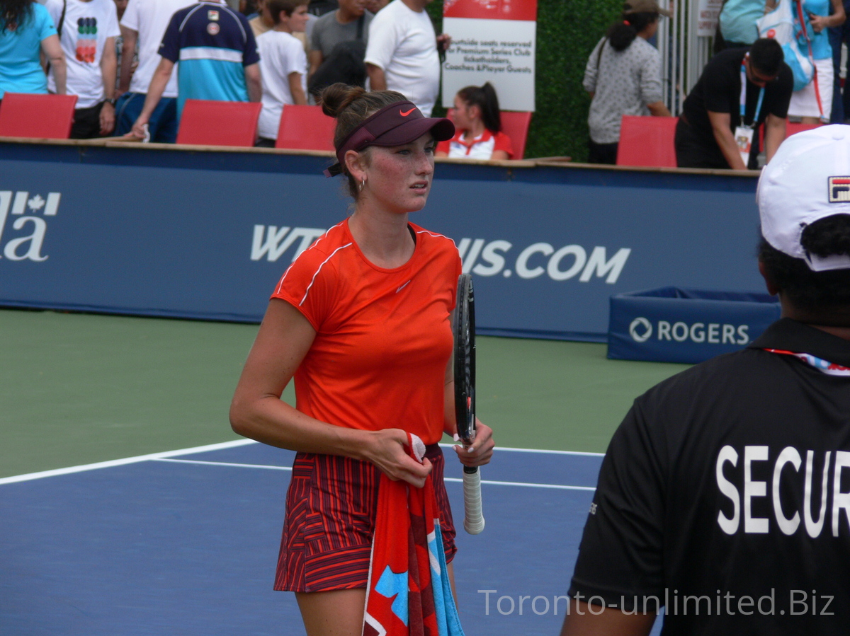 Carson Branstine, Canada on Granstand Court playing qualifying match for Rogers Cup August 3, 2019. 